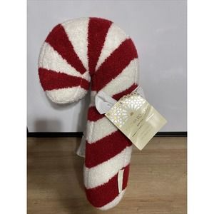 Cynthia Rowley Christmas Decorative Pillows Red/ White Candy Canes Set Of 2 NWT